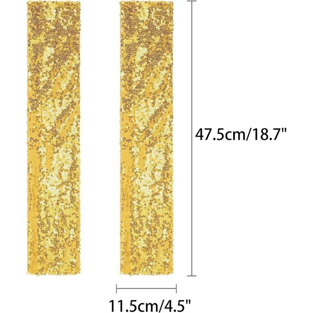 Women's Sequin Gold Sparkly Fingerless Long Arm Sleeve Warmers Gloves Party